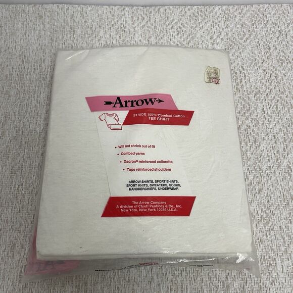 Vintate Arrow Mens M Stride 100% Cotton T-Shirts Made in USA 3 Pack NIP - Picture 3 of 4